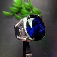 ราคา แหวนผู้ชาย, พลอย Moissanite และไพลิน, สีสันสดใส, เงิน 925, แหวนเพชรปรับได้, แหวนผู้ชายที่โดดเด่น แหวน โมรา แท้ (1731324867903390841)