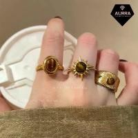 ราคา แหวนหิน ตาเสือ ดอกทานตะวัน สีทอง สไตล์พิเศษใต้ดิน แหวน หัว พลอย (1732110590800136334)