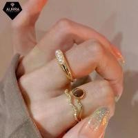 ราคา แหวนหัวพลอย, แหวนตาแมวฝรั่งเศส, 2 ชั้น, วัสดุเพทาย, สไตล์ IG หรูหรา, สไตล์วินเทจ, ขนาดปรับได้, มาใหม่ แหวน หัว พลอย (1732139976751745166)