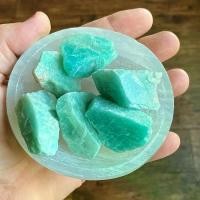 ราคา หินขัด Amazonite ดิบธรรมชาติ มีให้เลือก 40g/120g/200g พลอย Amazonite ดิบ เหมาะสำหรับทำเครื่องประดับ (1731681454346503351)