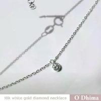 ราคา สร้อยคอเพชรทองขาว18K เพชร 2pc. 0.12ct. FG, VVS-VS WG2.40g. ความยาวปรับระดับได้15-16นิ้ว (OR0502) (1731652902317098463)