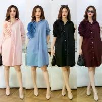 ราคา เดรสCotton %เกรดพรีเมียม ดีเทลงานแต่งด้วยผ้าชีฟองอัดพลีทอย่างดี โดดเด่นด้วยกระดุมเพชร(เพชร) เดรสเชิ้ตทรงคลาสสิค มีกระเป๋าซ่อน ใส่แล้วสวย เรียบหรูดูดีสุดสุดค่ะ มี 4 สี ​ชมพู ฟ้า ดำ เลือดหมู (1730365324