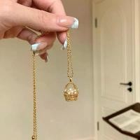 ราคา ตะกร้าคา ปรับแต่งได้ สไตล์โบราณ ทอสามมิติ ฝังมุก เพชร สร้อยคอหรูหรา เครื่องประดับโซ่กระดูกไหปลาร้า ประณีต (1731647515850540692)