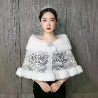 ราคา เสื้อคลุมผมลูกไม้สำหรับเจ้าสาว เสื้อคลุมแต่งงาน ไหล่ข้างเดียว เพชร อบอุ่น ขนสัตว์ Hs830 (1729826207583799602)