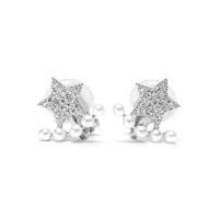 ราคา LS แฟชั่นต่างหูผู้หญิง รูปดาว เพชร ทอง ต่างหูเงิน LD60 (1729963273759919052)