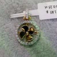 ราคา [DP335] จี้กังหัน หมุนได้ เพชรแท้ ทอง 9K เพชรแท้รวม 0.25 กะรัต 30 เม็ด น้ำหนักทอง 1.85 g. (1731851727371863270)