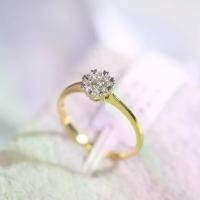 ราคา [DR727] แหวนเม็ดเดี่ยวล้อมบริวารเพชรแท้ ทอง 9K เพชรแท้รวม 0.20 กะรัต 9 เม็ด น้ำหนักทอง 1.30 g. ไซต์พร้อมส่ง #50 เครื่องประดับเพชรแท้ ทองแท้ (1731674535583450342)