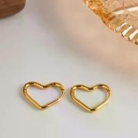 ราคา ต่างหูหรูหรา ชุบสแตนเลส ทอง 18K ดีไซน์รูปหัวใจ (1731563584486999833)