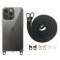 ราคา เคสโทรศัพท์พร้อมเชือกเส้นเล็กที่ถอดออกได้, LANGK, สำหรับ Apple iPhone 16 Pro Max และ 8mm, เคสใส, พร้อมเชือกเส้นเล็ก สีดำ ทอง (1730661594743015664)