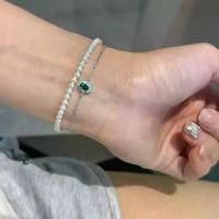 ราคา สร้อยข้อมือเพชร สีเขียวรวย โซ่เต็ม ทอง 18K ลูกปัดมรกต สร้อยข้อมือคุณภาพสูง (1731384474626327953)