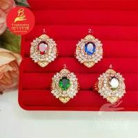 ราคา แหวนทองฝังพลอยล้อมเพชร สีเขียว ทับทิม บุษราคัม เรียบหรู ใส่ได้ทุกโอกาส เสริมโชคเสริมบารมี ใส่อาบน้ำได้ พร้อมส่ง (1731437462575219984)