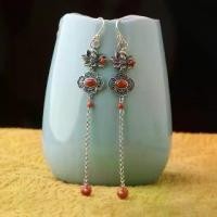 ราคา ต่างหูพู่ดอกบัว Ruyi สไตล์ชาติพันธุ์ เงิน 925 หยก เครื่องประดับโบราณสไตล์จีนใหม่ ต่างหูหล่น (1732322544472131853)