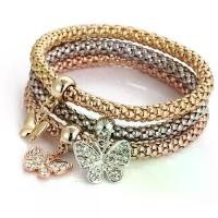ราคา ชุดสร้อยข้อมือป๊อปคอร์น สามสี วัสดุโลหะผสม ดีไซน์ผีเสื้อและโน้ตเพลง จี้มงกุฎ กำไลยางยืด วางซ้อนกันได้ เหมาะสำหรับสาวๆ เครื่องประดับหวาน ของขวัญเพื่อนที่ดีที่สุด กํา ไล หยก จีน แท้ (1732206338530708346