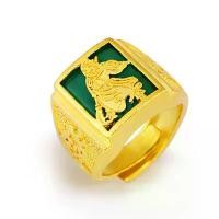 ราคา แหวนชุบทองสำหรับผู้ชาย, หยกฝังทอง, ตัวละครผม, หยกมาเลย์ฝังทองทราย, แหวน Guan Gong เปิด, สต็อกพร้อม, ปี 2025 หยก (1731897042393138922)