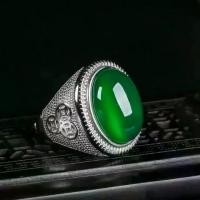 ราคา แหวนหยกสำหรับผู้ชาย, แหวนมรกตทับทิม, แหวนเปิดสีเขียว, หยก (1732325919569906347)