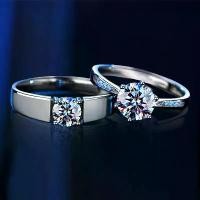 ราคา แหวนคู่ เงิน Moissanite 1 กะรัต ปากเปิดปรับได้ ตัวอักษรสำหรับแฟนและแฟน เหมาะสำหรับงานแต่งงาน แหวนคู่ แหวน อุเทนถวาย rose ring box แหวน มีด snow white ring shearing แหวน สน (1730601160685488553)