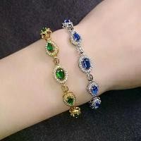 ราคา สร้อยข้อมือคริสตัล, มรกต, สไตล์หรูหราต่ำ, ชุบเงินบริสุทธิ์, พลอยไพลินแพลตตินั่ม, ทัวร์มาลีนสีเขียว, พลอยสีทอง, สำหรับผู้หญิง (1732318030842596233)