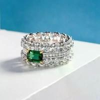 ราคา แหวนเพทาย มรกต สำหรับผู้หญิง ดีไซน์แถวคู่ เพชร สไตล์วังโบราณ แหวนคนดังสุดหรูสไตล์ยุโรปและอเมริกา (1731909612829967368)