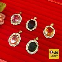 ราคา จี้พลอยล้อมเพชร ตัวเรือนสีทอง ชมพู แซฟไฟร์ บุษราคัม มรกต เสริมดวงชะตา ความรัก ใส่อาบน้ำได้ พร้อมส่ง (1731764461538478966)