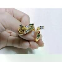 ราคา แหวนพญานาค มรกต พลอยแดงสยาม บลูแซฟไฟร์ ใส่ออกงาน ประจำวันเกิด รับทรัพย์ มรกตทองคำขาว (1731799834344981644)
