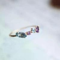 ราคา แหวนพลอยนพเก้า ศิลปะ ฤดูใบไม้ผลิ ใหม่ สร้อยข้อมือ พลอยสีม่วง บุษราคัม คริสตัลสีขาว เงินแท้ S925 ชุบทอง สีสันสดใส (1731902477568739642)