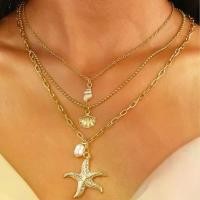 ราคา สร้อยคอจี้มุกปลาดาวสามชั้น วัสดุโลหะผสม สไตล์ยุโรปและอเมริกา สำหรับผู้หญิง สไตล์โบฮีเมียน เครื่องประดับมหาสมุทรเปลือกหอย เครื่องประดับ สร้อยคอ นิล แท้จาก เมืองกาญจน์ back cha (1731289958933562725)