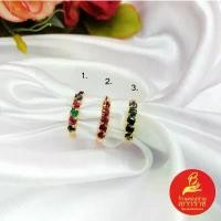 ราคา แหวนพลอยเรียง สีทับทิม,ไพลิน,เขียว พลอยแท้ ชุบทอง ทองไมครอน ใส่เสริมบารมี งานสวย พร้อมส่ง#พลอยแท้ COD (1731927023766177466)