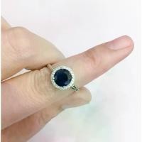 ราคา แหวนเงินแท้ 92.5 % ฝังพลอยแท้ ไพลิน (Sapphire) ประดับด้วยเพชรรัสเซีย รุ่น1090 (1731744562776409902)
