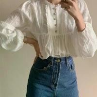 ราคา เสื้อเชิ้ตสีขาวคุณภาพสูง ดีไซน์ใหม่สำหรับฤดูใบไม้ร่วงของผู้หญิง ลูกไม้และงานปัก คอกลม ทรงหลวม เสื้อแขนยาว เ ส ื ้ อ ผ ้ า ท ว ิ ต ผ้า ไทย ไพลิน เสื้อ คอบัว เสื้อ ส (1731384005307171885)