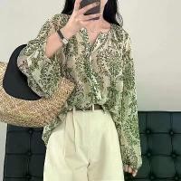 ราคา เสื้อแจ๊กเก็ตวินเทจ ภาพสีน้ำมัน วัสดุชีฟอง แขนโคมไฟ ทรงหลวม เสื้อตุ๊กตาเอนกประสงค์ เสื้อเบลาส์ผู้หญิง มาใหม่ เสื้อสงกรานต์ ผู้หญิง ชุด ใส่งาน บุญกฐิน สวยๆ เสื้อ โทน น้ําตาล (1731365081416500269)