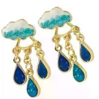 ราคา ต่างหูคริสตัล ดีไซน์เมฆและหยดน้ำฝน ต่างหูห้อย เครื่องประดับหู เพิ่มความมั่นใจให้ชุดใดๆ (1731743026083367900)