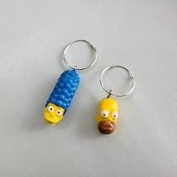 ราคา The Simpsons silver earrings Homer & Marge ต่างหูห่วง เงินแท้ จี้ โฮมเมอร์ มาร์ช มีบริการเก็บปลายทาง (1731348200190020025)