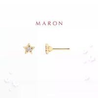 ราคา พร้อมส่งจากไทย มารอน ✨ [ของแท้] Feo Stars Stud Earring ชุบสี Beige Gold ต่างหูแป้น พลอยเพทายสีขาว เงินแท้925 (1732249505304513497)