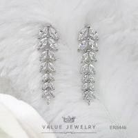 ราคา ต่างหูแป้น ระย้าคริสตัลทรงเพชรมาคี Marquise Shape ลาย ใบมะกอก ขนาดสวยหรู ตุ้มหู เครื่องประดับ ER0446 ValueJewelry ขายร้อน (1731767831494034774)