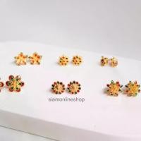 ราคา STUD EARRINGS รวมแบบขายดี ต่างหูแป้น ลงยา หุ้มเศษทองคำแท้ (เลือกแบบได้) by siamonlineshop (1730491811339471093)