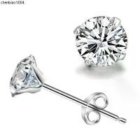 ราคา แพ้ง่ายใส่ได้ ต่างหูเพชร CZ เพชรรัสเซีย เม็ดกลม 3 mm. - 6 ตัวเรือนเงินแท้ 92.5% Diamond Earings ต่างหูเงิน cluster engagement ring เครื่อง เจาะหู jewelry mystery jar (1731518102509225658)