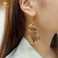 ราคา ส่งฟรี ต่างหูทอง นกยูงลงยา พูนทรัพย์ มีใบรับประกัน สวยงาม ช่างสุโขทัย ปราณีต ใส่สวย สุโขทัย EG400100 (1729675287232482258)