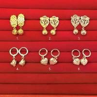 ราคา ต่างหูทอง นาก,แบบห่วง แบบปักก้านแฟชั่น ห้อยตุ้ม หัวใจ ทองไมครอน ทองชุบ งานสวยใส่แทนของแท้ได้ ใส่อาบน้ำได้ (1731895137776862281)
