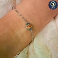 ราคา สร้อยข้อมือ Fancy Sapphire สร้อยข้อมือทองคำ 9K สีไวท์โกลด์ (1731891247143880070)