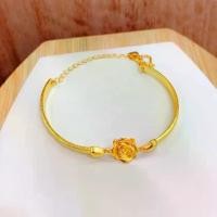 ราคา สร้อยข้อมือทองคำ Placer, มาใหม่, แฟชั่น, สร้อยข้อมือกุหลาบหรูหรา, สร้อยข้อมือโคลเวอร์สี่ใบนำโชค, สำหรับผู้หญิง, สร้อยข้อมือดอกไม้ของขวัญ (1730794187148265845)