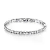 ราคา สร้อยข้อมือเส้นเล็ก ประดับเพชรสวิส SW แท้ เงินแท้ 925 ชุบทองคำขาว18K สร้อยข้อมือเพชร [แถมกล่องฟรี !] (1731319013952947349)