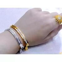 ราคา สร้อยข้อมือเพชร ทองเหลืองชุบทอง 24k สร้อยข้อมือแฟชั่น 17cm คลังสินค้า (1731775120905700973)