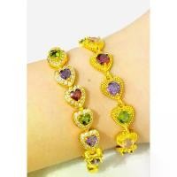 ราคา สร้อยข้อมือพลอยหัวใจ ยาว18cm.สร้อยข้อมือเพชร ทองปลอม ทองชุบ (1731523751355779494)