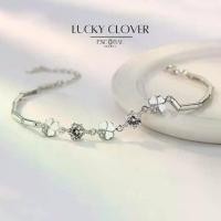 ราคา [เก็บเงินปลายทาง] ESCOBAL✨พร้อมส่ง สร้อยข้อมือเงินแท้ Lucky Clover สร้อยข้อมือเพชร Moissanite สร้อยข้อมือผู้หญิง (1732104220716075013)
