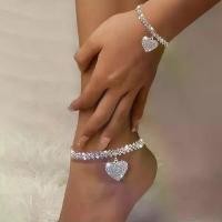 ราคา สร้อยข้อเท้า, สำหรับผู้หญิง, สร้อยข้อมือเพชร, ดีไซน์เรียบง่าย, สร้อยคอหัวใจกลวง, ฝังพลอยเทียมเงา, โซ่สองชั้น, แฟชั่น (1731365646531396746)