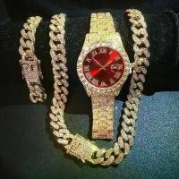 ราคา นาฬิกาฮิปฮอปสุดหรู ชุดสามชิ้น สไตล์ยุโรปและอเมริกา สร้อยข้อมือเพชรจำลองผู้ชาย สร้อยคอ สร้อยข้อมือเพชร นาฬิกาเพชรผู้ชาย คอลเลคชั่นผู้คน 2722 (1731994784706104230)