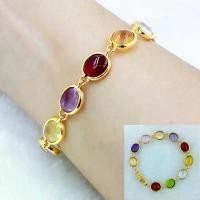 ราคา สร้อยข้อมือพลอยนพเก้า สร้อยข้อมือทองชุบ ยาว7นิ้ว สร้อยข้อมือทับทิม สร้อยข้อมือพลอยหลากสี 0127 (1731580653157844580)