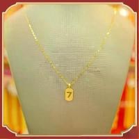 ราคา สร้อยคออิตาลี 18K ของแท้ จี้หมายเลข 7นำโชค 99.99% ชุบทอง น้ำหนัก 0.5 กรัม (AU750) สร้อยคอครึ่งทอง เครื่องประดับทนทาน ไม่ลอก (1731664304834905543)