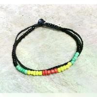 ราคา On time สร้อยข้อเท้า สร้อยข้อมือ กำไลข้อมือเชือกถัก ลูกปัด สีดำ เขียว เหลือง แดง กำไลข้อเท้า เรกเก้ ราสต้า แฮนด์เมด (1731943282945983998)