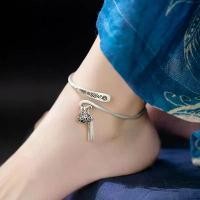 ราคา สร้อยข้อเท้า, เงินสเตอร์ลิง, สำหรับผู้หญิง, การออกแบบโบราณ, ลายแกะสลักวินเทจ, จี้พู่, การออกแบบเปิด, ปรับได้, สร้อยข้อมือเงิน, แหวนข้อเท้า (1731997976753179224)